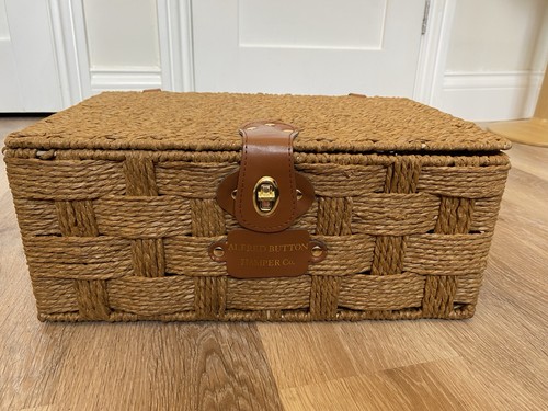 Vintage woven wicker hamper - wicker,