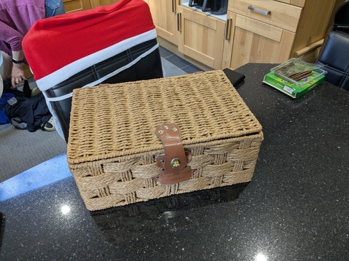 Alfred button hamper woven - button,